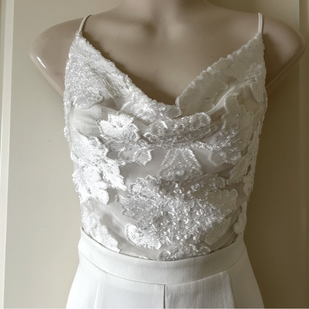 BLACK HALO Evening White Salem Sleeveless Cowl Neck Formal Jumpsuit Size… - Picture 4 of 11